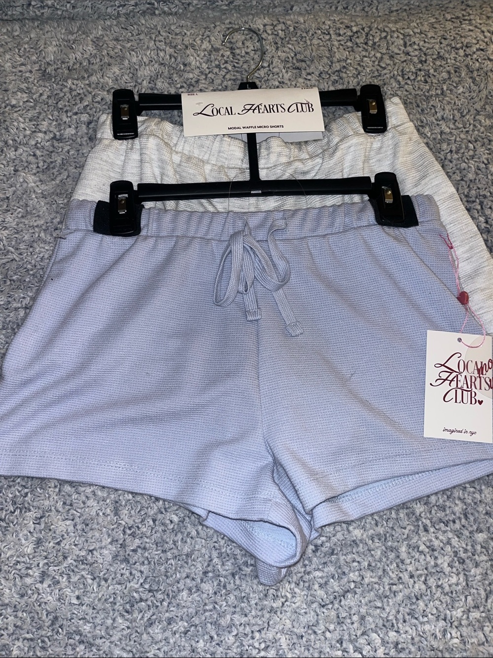 Lavender and grey 2 Waffle Athletic Shorts